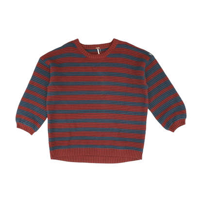 Maroon Striped Pullover Sweater