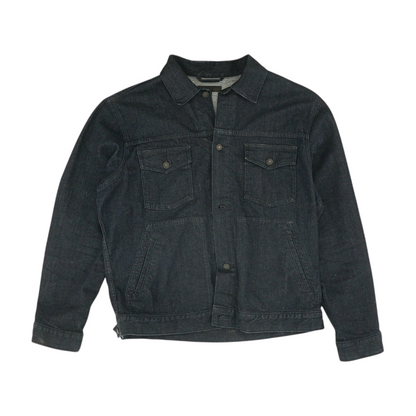 Navy Solid Denim Jacket
