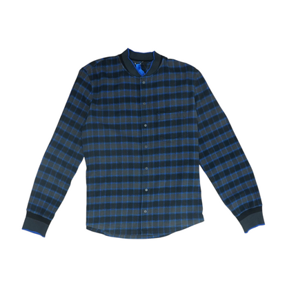 Gray Plaid Long Sleeve Button Down