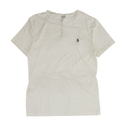 White Solid Henley T-Shirt