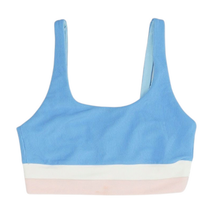 Blue Color Block Swim Top