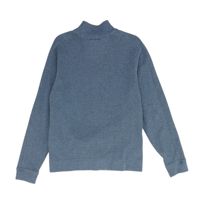 Blue Solid 1/4 Zip Pullover