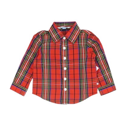 Red Plaid Long Sleeve Button Down