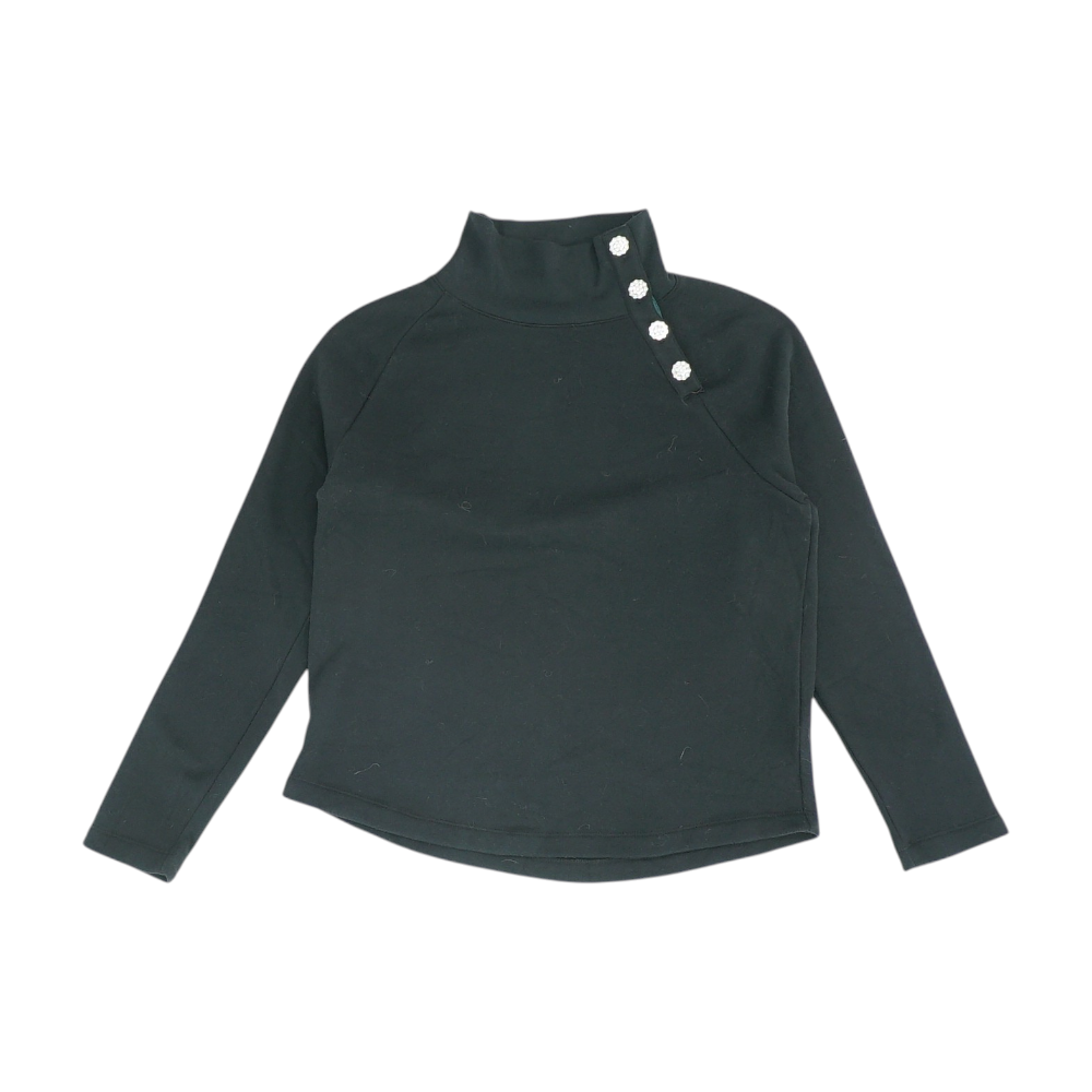 Black Solid Sweatshirt Pullover