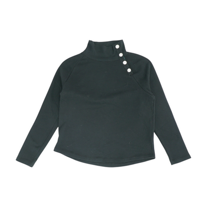 Black Solid Sweatshirt Pullover