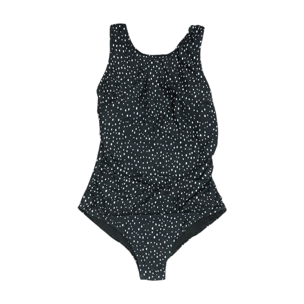 Black Plus Size Polka Dot One-Piece