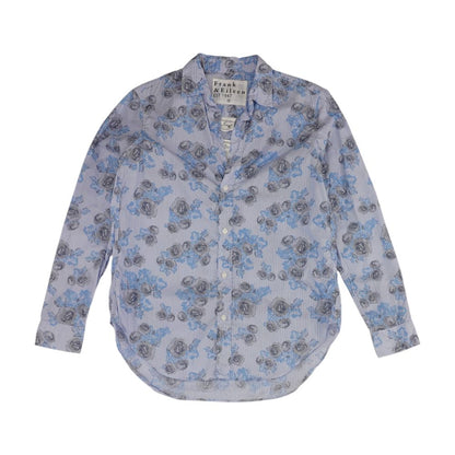 Blue Floral Long Sleeve Button Down