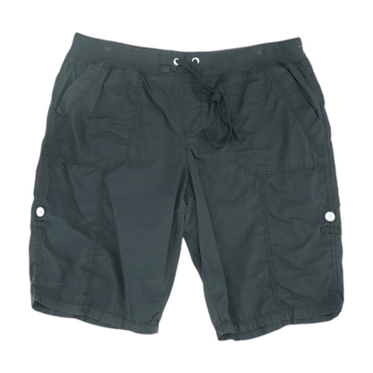 Black Solid Casual Shorts