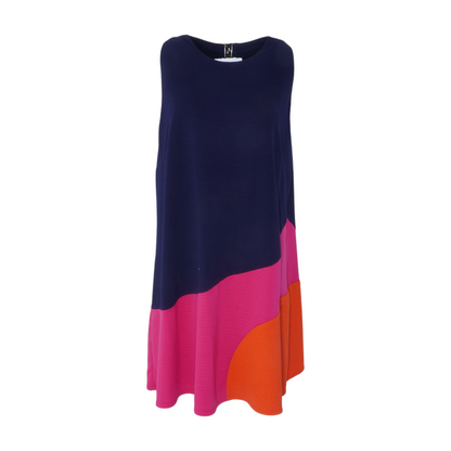 Navy Plus Color Block Mini Dress