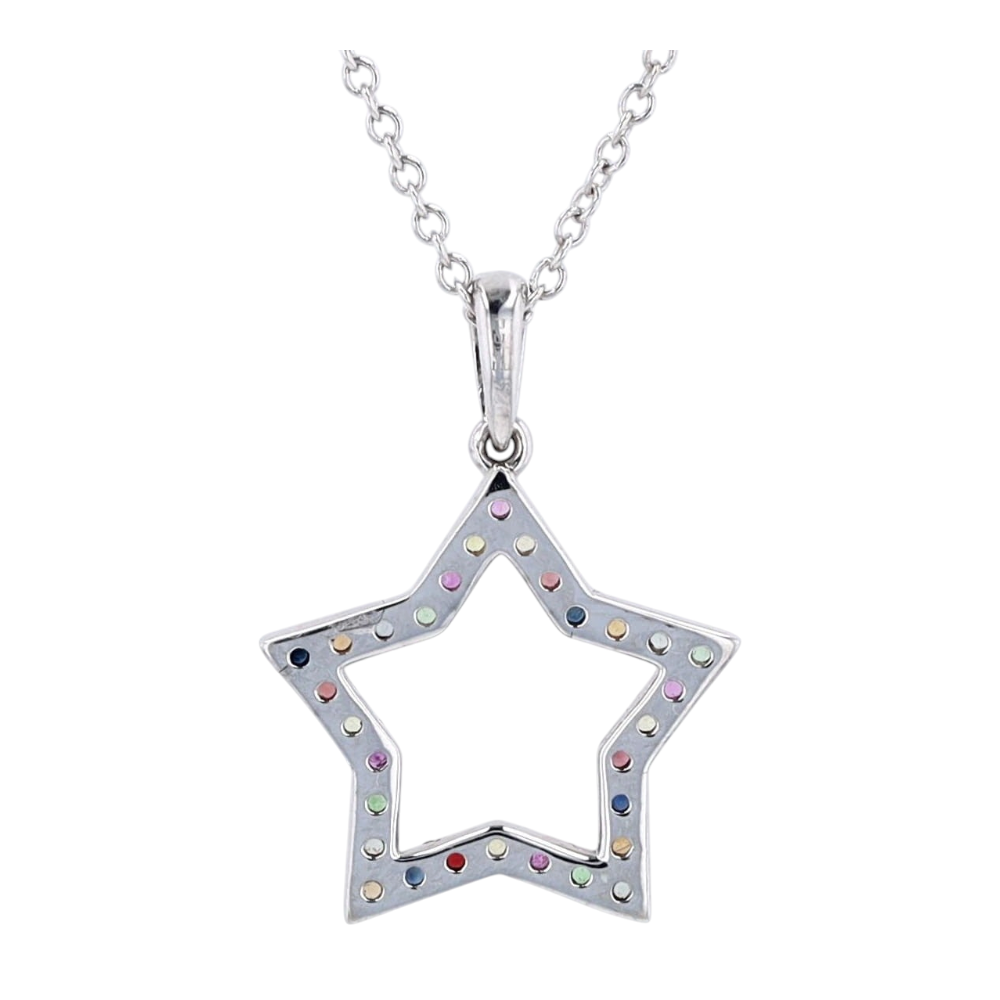 1/3 ctw Sterling Silver Sapphire Pendant Necklace