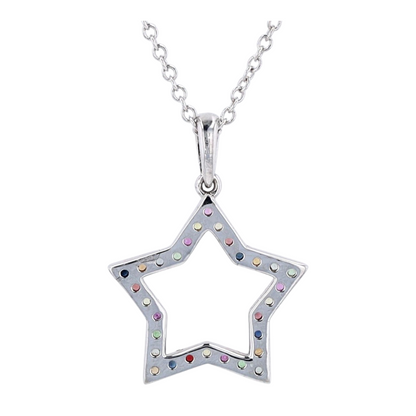 1/3 ctw Sterling Silver Sapphire Pendant Necklace
