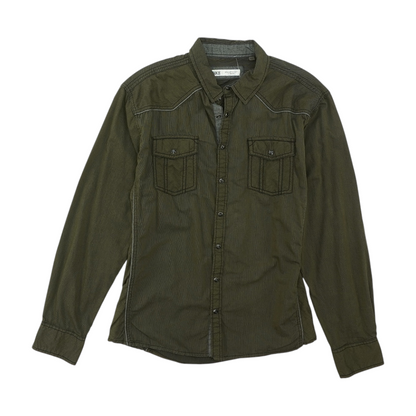 Olive Solid Long Sleeve Button Down