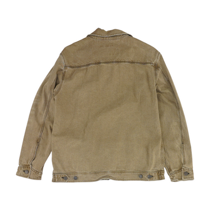 Brown Solid Denim Jacket