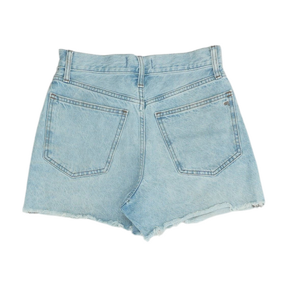Blue Solid Denim Shorts