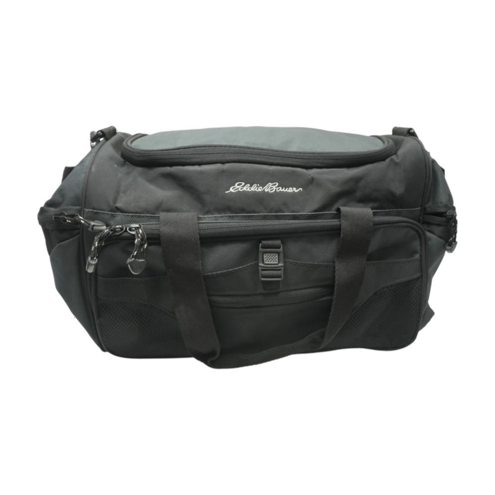 Eddie Bauer Gray Color Block Duffel Bag – Image 1