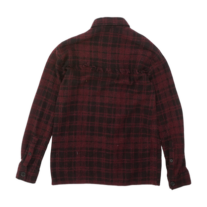 Burgundy Plaid Flannel Button Down