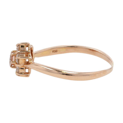 1/2 Ct 18K Rose Gold Flower Shape Cluster Diamond Promise Ring