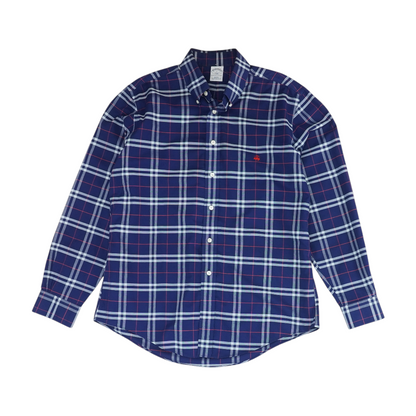 Blue Plaid Long Sleeve Button Down