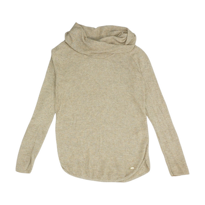 Beige Striped Pullover Sweater