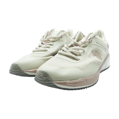 Beige Low-Top Athletic Shoes