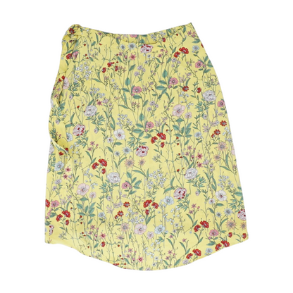 Yellow Petite Floral Midi Skirt