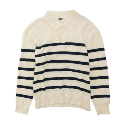Beige Striped Pullover Sweater