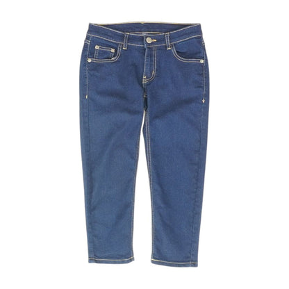 Blue Solid Capri Jeans