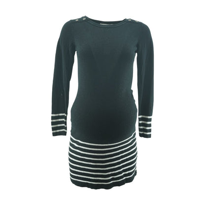 Black Striped Maternity Mini Dress