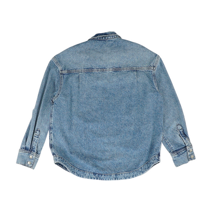 Blue Solid Denim Jacket