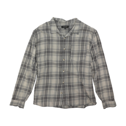 Gray Plaid Flannel Button Down