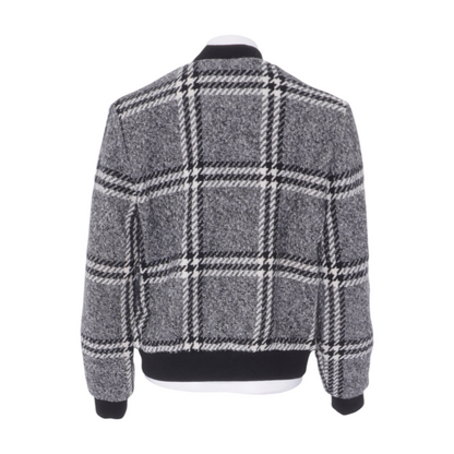 Black Plaid Cardigan Sweater