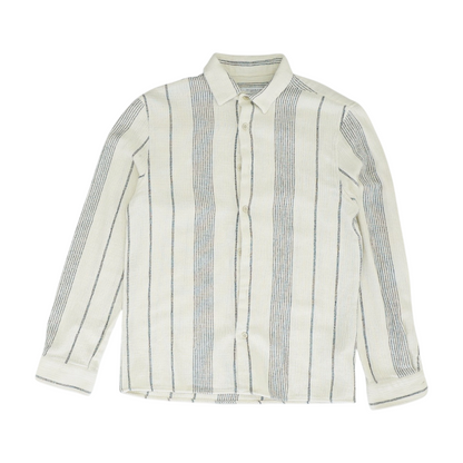 Zara Cream Striped Flannel Button Down – Image 1