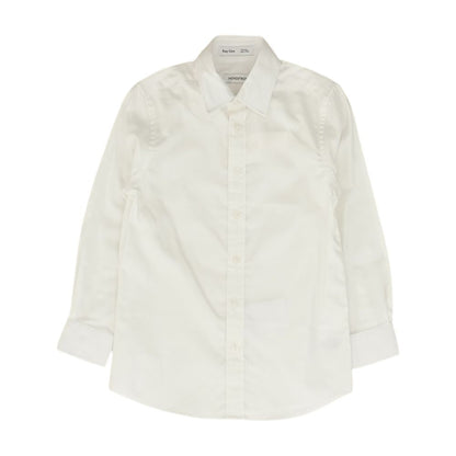 White Solid Long Sleeve Button Down