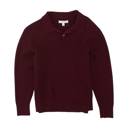 Burgundy Solid Pullover Sweater