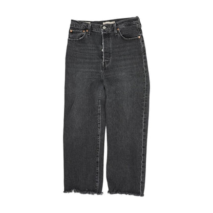 Charcoal High Rise Straight Leg Jeans