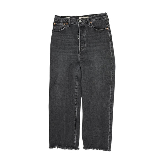 Charcoal High Rise Straight Leg Jeans