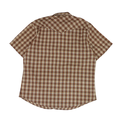 Brown Plaid Short Sleeve Button Down