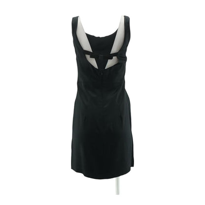 Black Solid Midi Dress