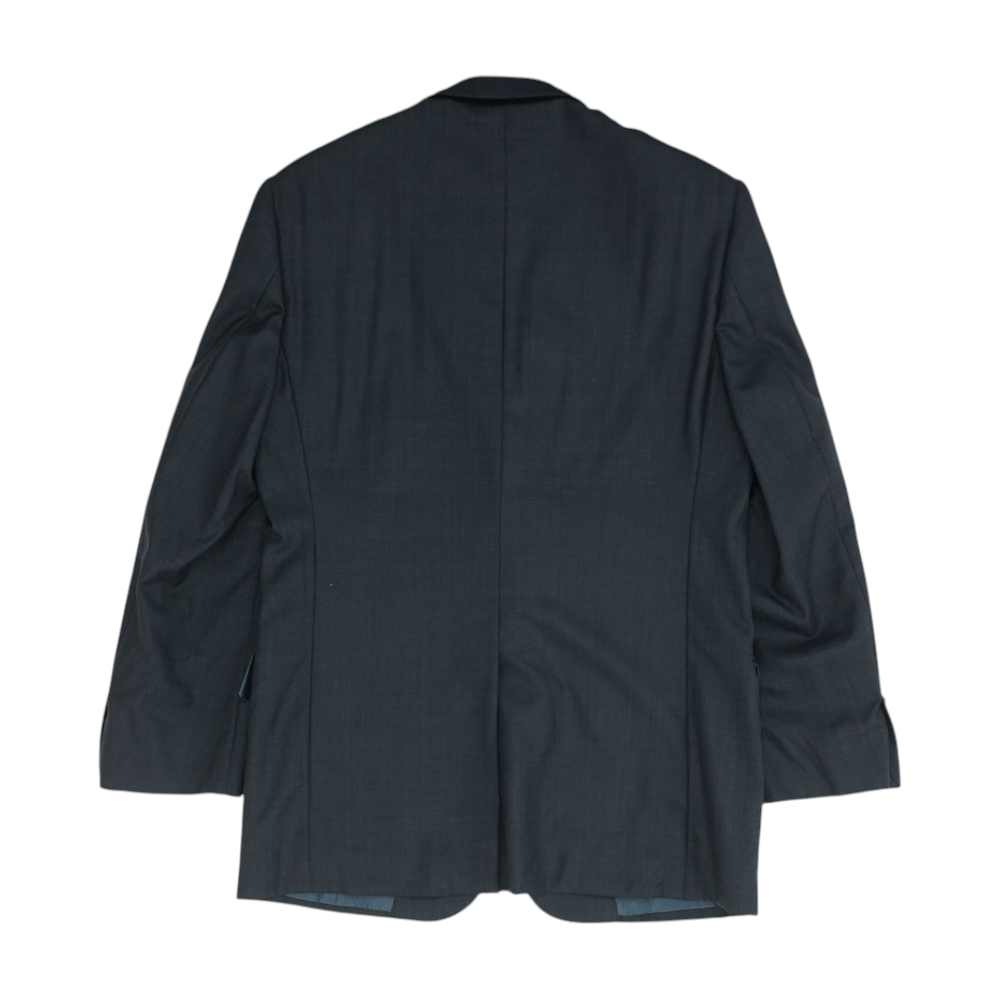 Blue Solid Suit Jacket