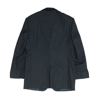 Blue Solid Suit Jacket