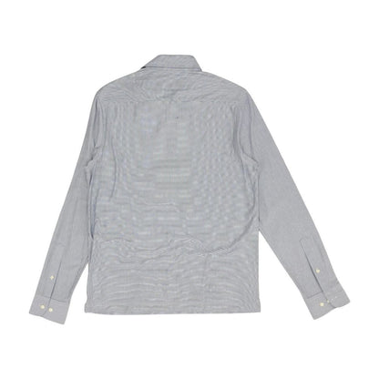 Blue Striped Long Sleeve Polo