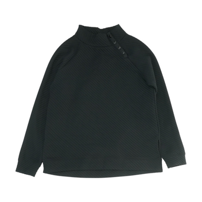 Black Solid Sweatshirt Pullover
