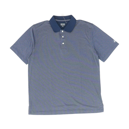Navy Striped Short Sleeve Polo