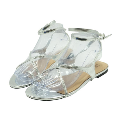 Silver Flat Sandals