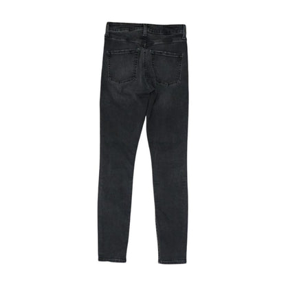 Black Solid Skinny Leg Jeans