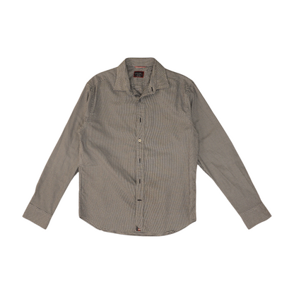 Navy Houndstooth Long Sleeve Button Down