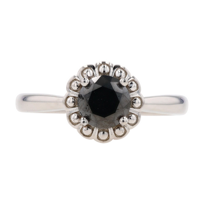 1 ctw Sterling Silver Black Diamond Fashion Ring