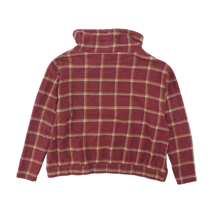 Burgundy Plaid Sweatshirt Pullover