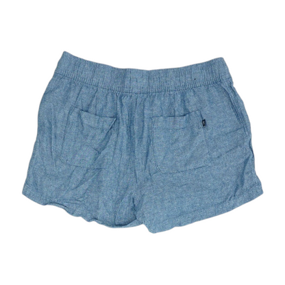 Blue Solid Knit Shorts