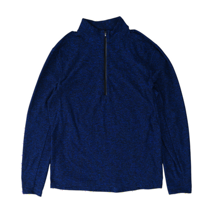 Blue Solid 1/4 Zip Pullover